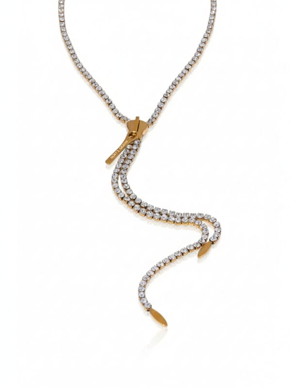 Cubic Zirconia Zip Chain Necklace — Cao Jewellery