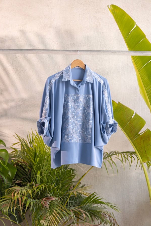 Puzzle Blue Shirt — Shivya K
