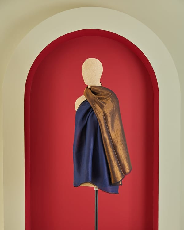 Wool Reversible Zari Stole — Shaza
