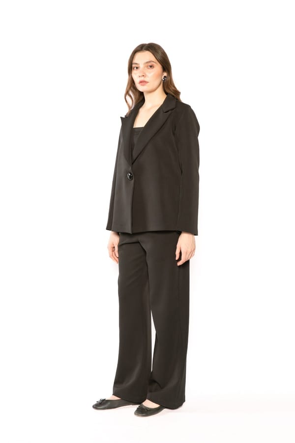 Black Tailored Blazer and Trousers Co-ord Set — Contemponari