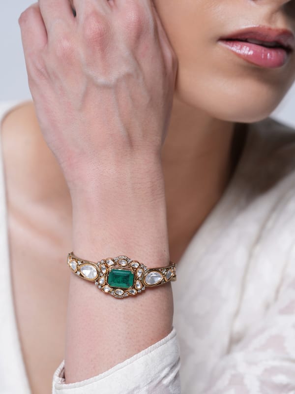 Green Emerald Sleek Bracelet — Cao Jewellery
