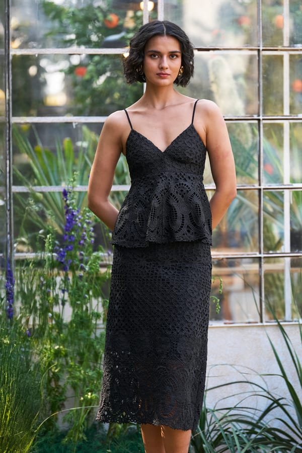 Metallic Lace Peplum Top & Skirt — Dash and Dot