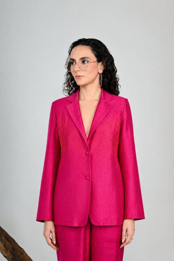 Fuscia Heiress Blazer — The Dramebaaz Company