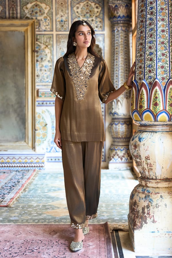 Benares Tissue Mirrorwork Pant — Dash and Dot