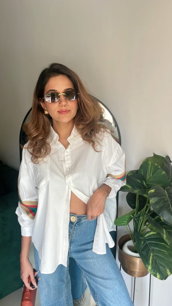 Stripe Detailed Poplin Shirt — CLOSET AFFAIR
