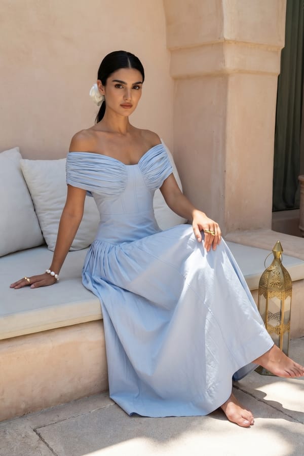 Amara Dress Blue — BELONG