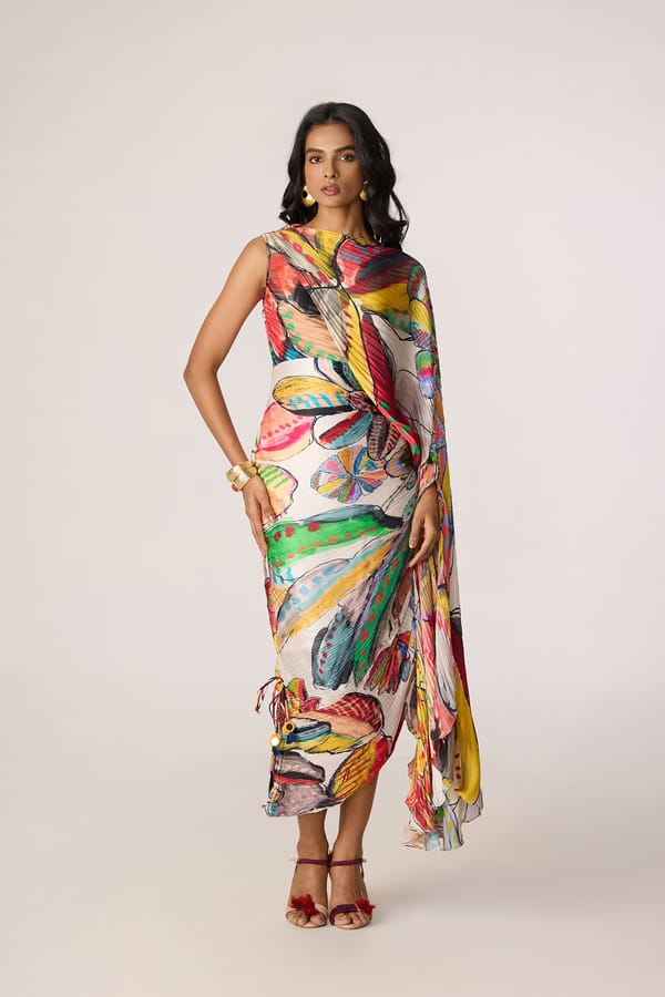 Kathy Dress - Abstract Floral Print — Saaksha and Kinni