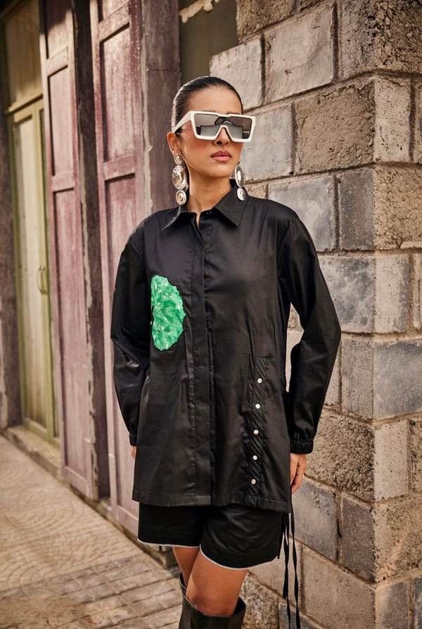 Wild Flower Black Co-ord Set — Puja Agarwal