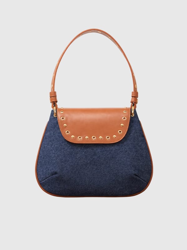 Dew Shoulder Bag - Dark Denim and Tan — The Gusto