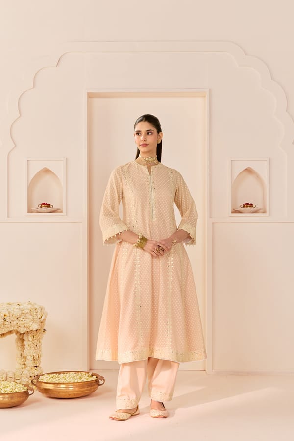 FIRDAUS - LONG KALIDAAR CHAUGA WITH DOGRI SALWAR AND DUPATTA — Sheetal Batra