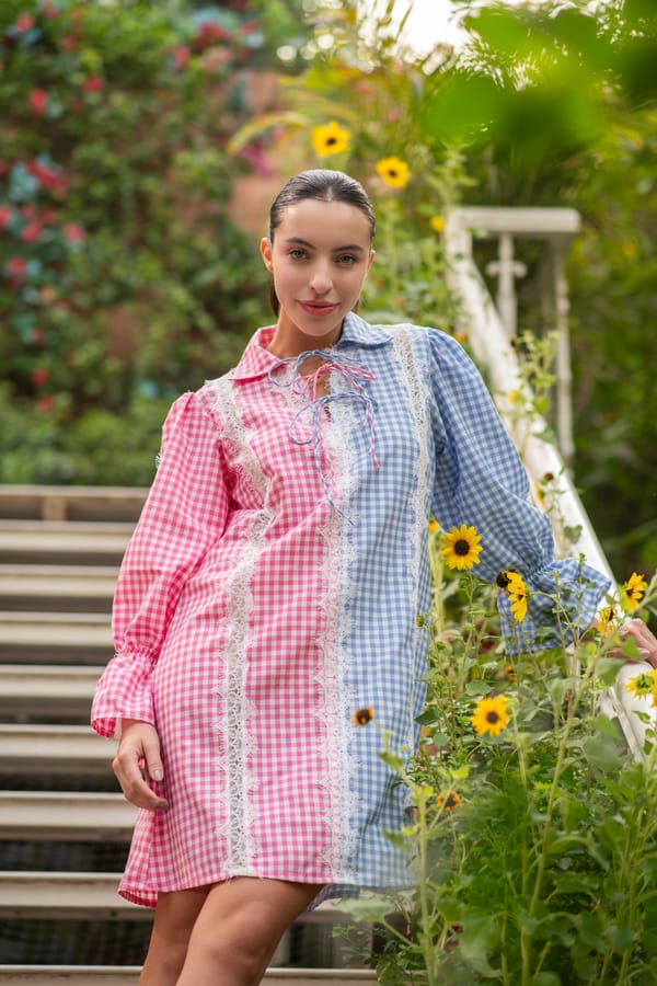 Manifest Ghigham Dress with Bow Tie — AKSH