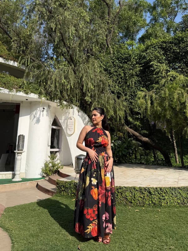 Rosalia Dress In Sol Garden Print — GAIMA LABEL