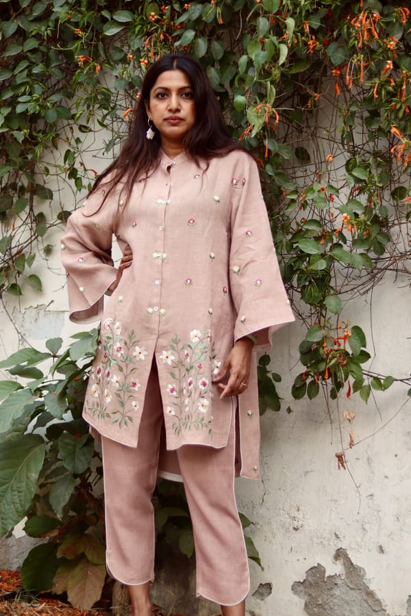 Sahar embroidered linen coord set — HEADSTRONG