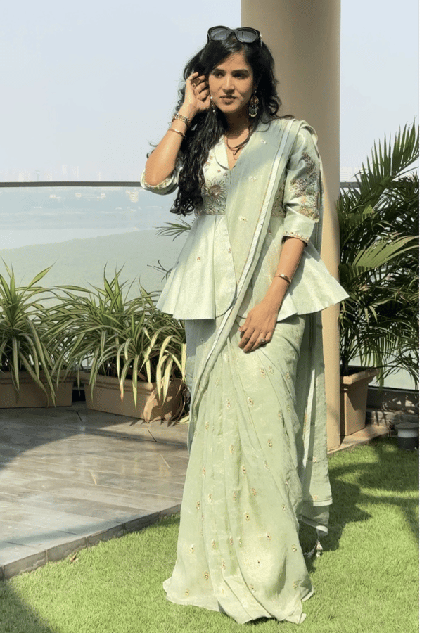 Liora peplum saree set — Paulmi and Harsh