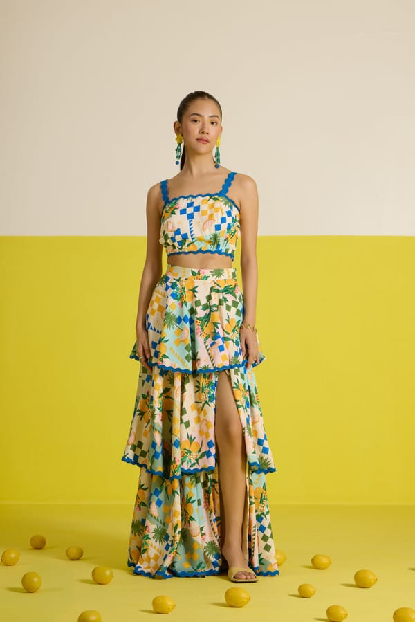 Sorrento Layered Slit Skirt — HOUSE OF HEATHER