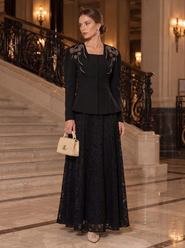 Embellished Blazer And Dress Set — Caran