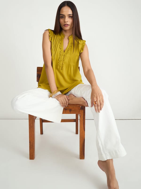 Citrine Pintuck Detail Top — Femmella