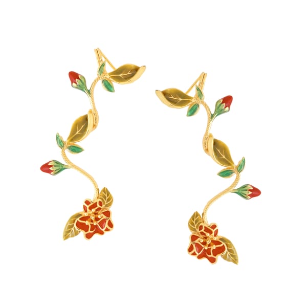 Mini Spring Ear Cuff - Deep Rouge — Azga