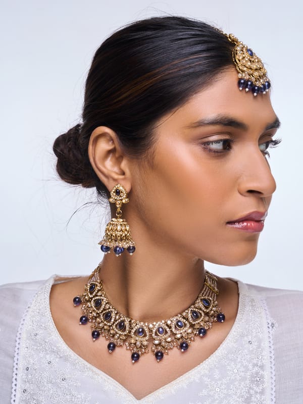 Blue Reverse AD Necklace — Cao Jewellery