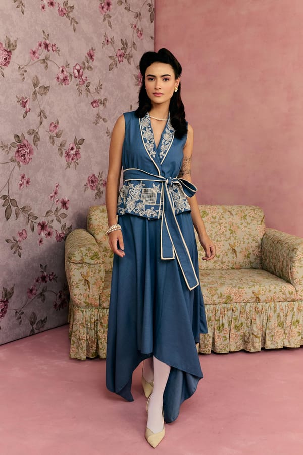 Azure Bloom Asymmetric Set — SURABHI ARYA
