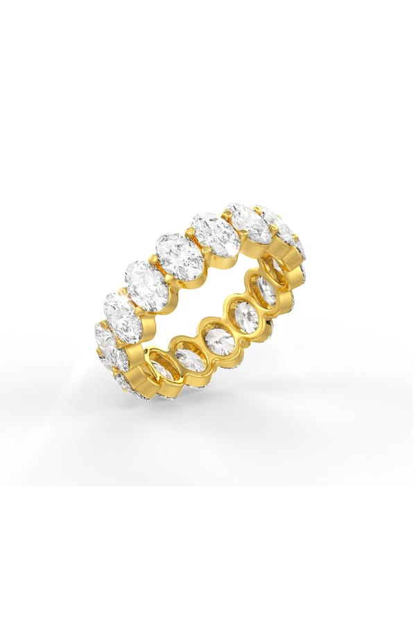 Oval Shaped Solitaire Wedding Band Red — Miss Jo