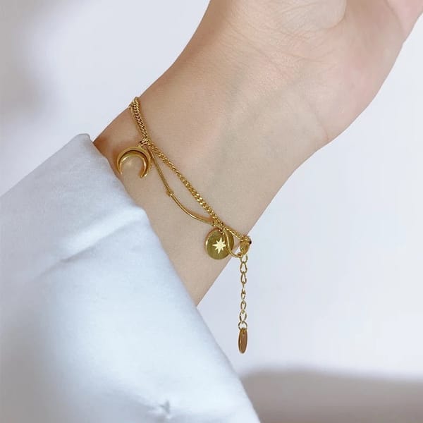 Moon Star Charm Bracelet, Francessca — Inaya Accessories