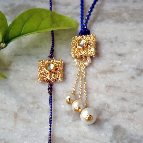 BeAbhika Bhahiya Bhabhi Hamsa Evil Eye Rakhi Luma Set With Roli Chawal Capsules — BeAbhika