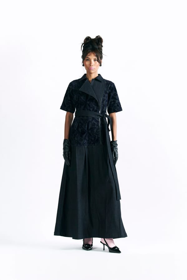 Velvet Blossom Belted Midi Dress — Pocketful Of Cherrie