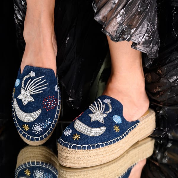Starry Night Dark Denim Platforms — PARI PARI