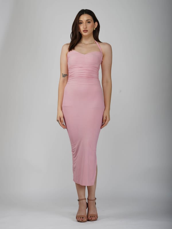 Pink Sweetheart Neckline Dress - Ray Dress (Flamingo) — Select Staples