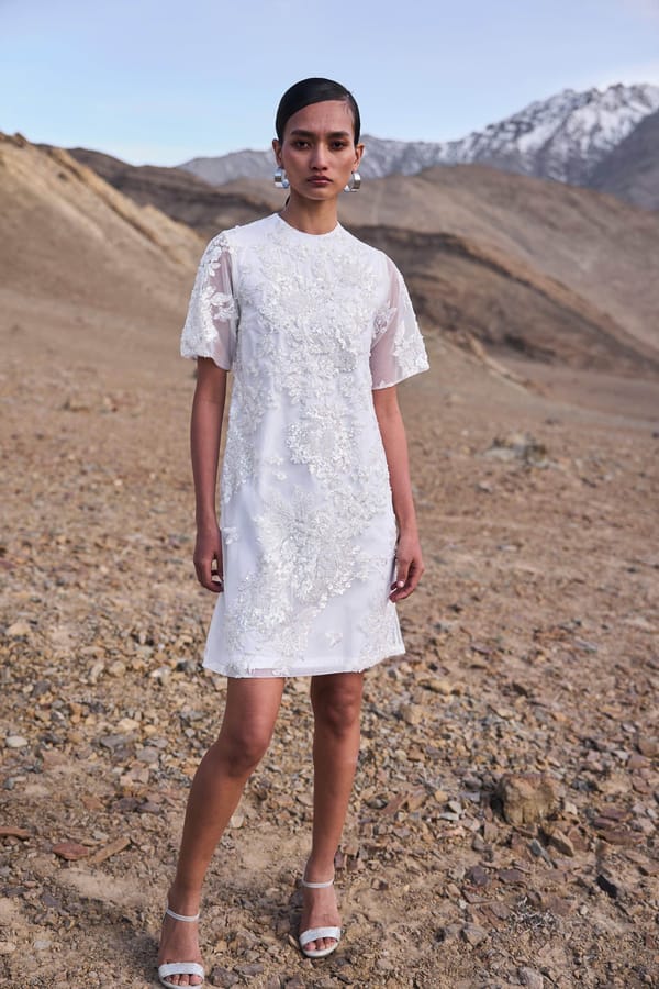 Ivory Sequin and Bead Embroidered Mini Dress — Dash and Dot