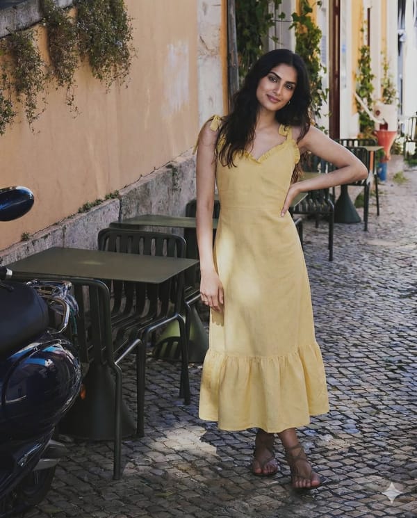 Daydreamer Fit and Flare Linen Blend Dress — The Good Rebel