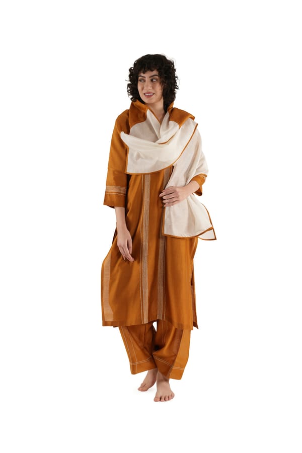 Rust Embroidery Dress Co-ord — Khat