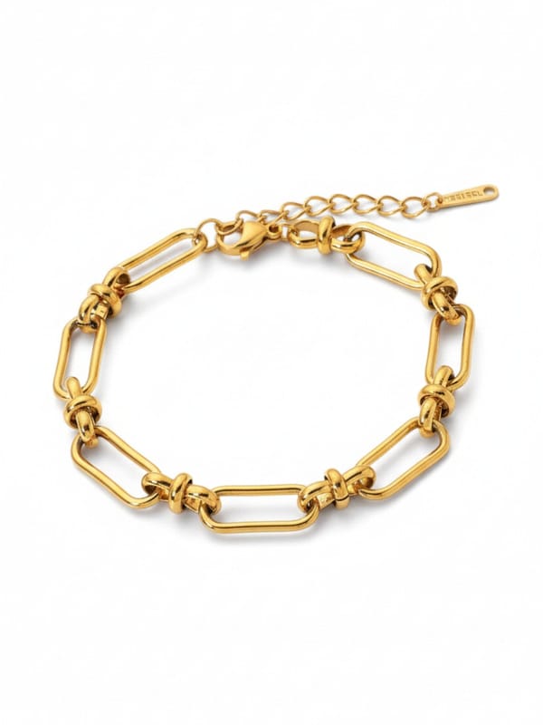 Paperclip Rectangle Link Chain Bracelet — Cao Jewellery