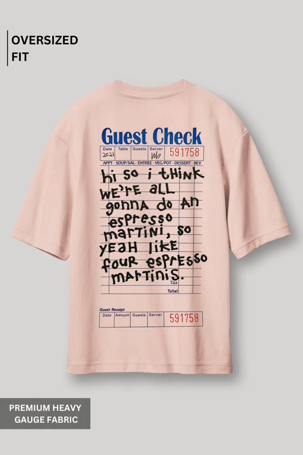 Guest Check List Oversized T-Shirt — Botnia