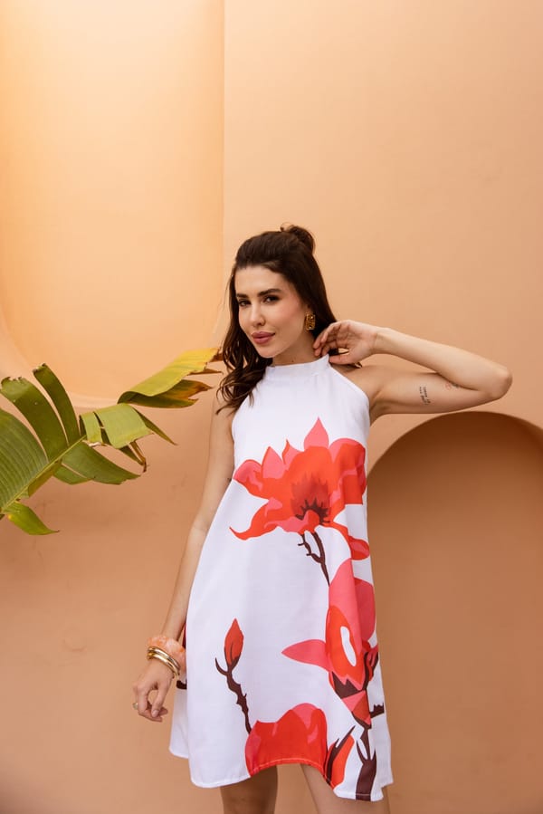 Farfalle Halter Neck Dress — SAJKE