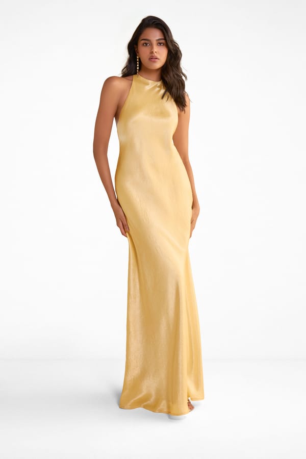 Halter Satin Gown — Dash and Dot