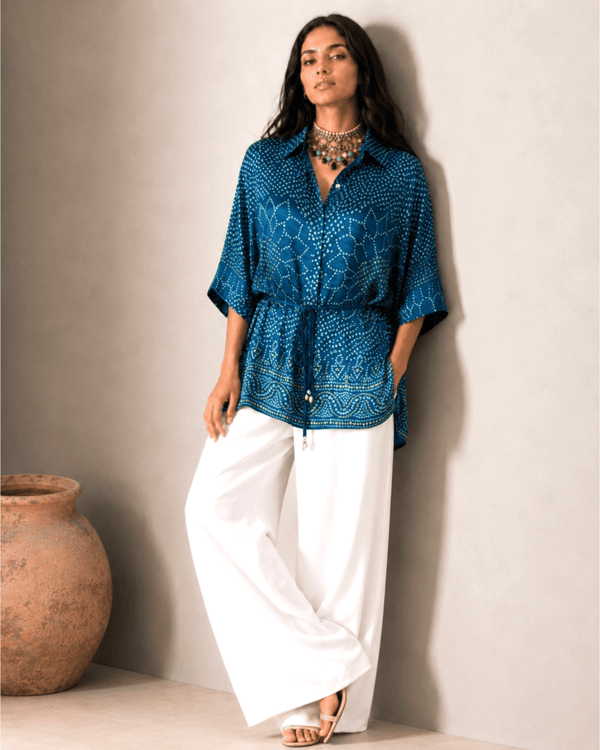 Mixology Bandhej Kimono Shirt — Mayura Kumar