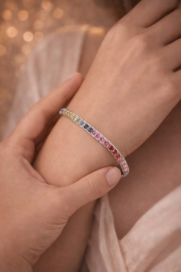 Rainbow Elegance Tennis Bracelet — SilvPop Jewels