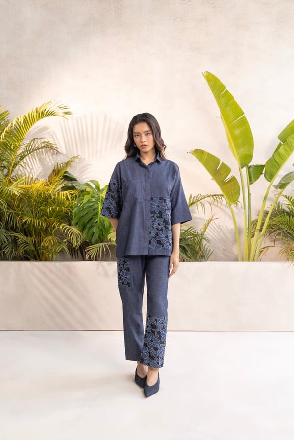 Cai Denim Lace Co-ord Set — Shivya K