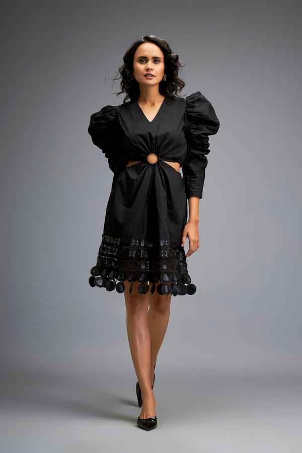Structured Dress with Applique Hemline — Deepika Arora