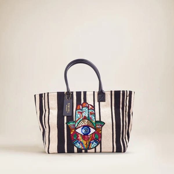 Malia Hamsa Tote — Swirl
