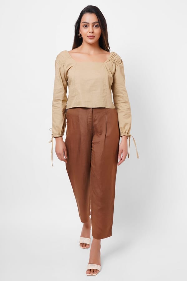 Square Neck Mud Top with Elasticated Cuff — Western Era
