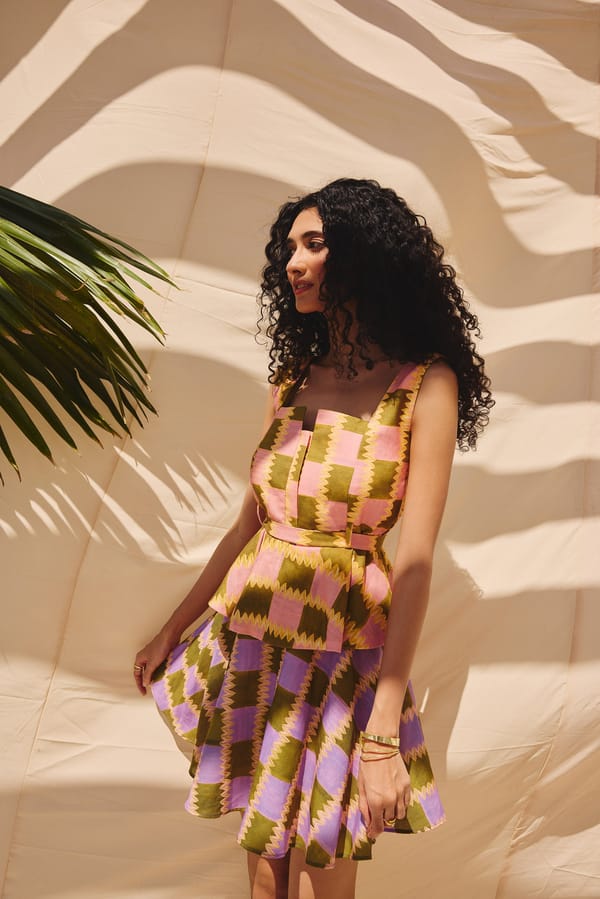 Multicolour Printed Flared Mini Skirt — Zip by Payal Zinal