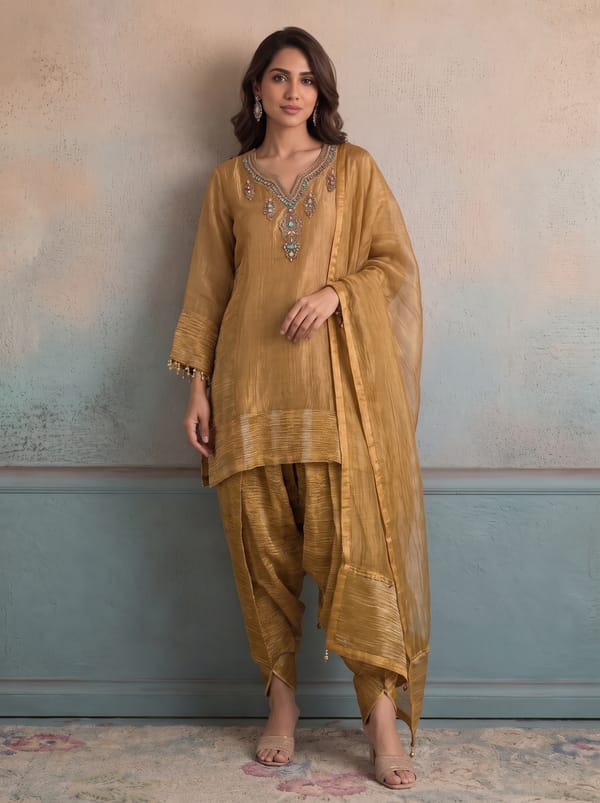 Mustard Honey Kurta Set — SUSHIL AGGARWAL
