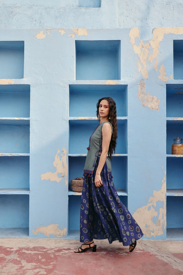 Boho Blue Skirt — Zip by Payal Zinal