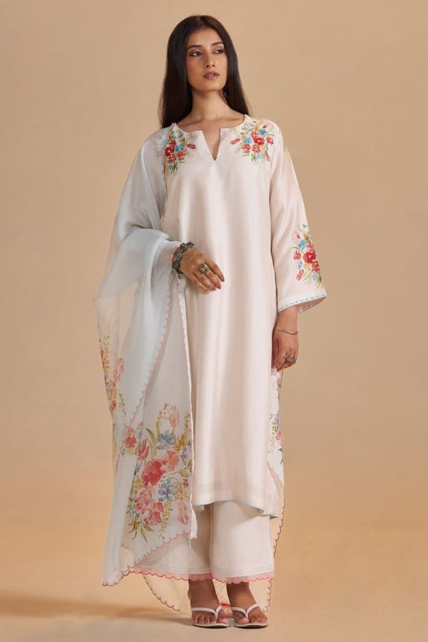 Sea Salt and Powder Blue Festive Kurta Set — Ganga Fashions Pvt Ltd