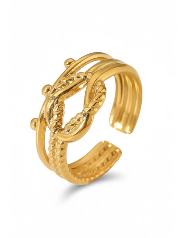 Textured Twisted Adjustable Open Ring — Cao Jewellery