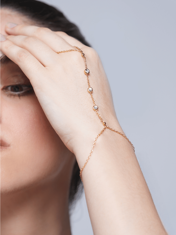 Cubic Zirconia Finger Bracelet — Cao Jewellery