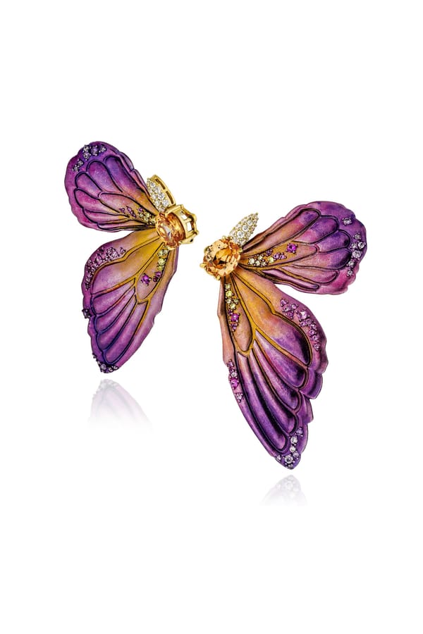 Purple Mystic Butterfly Large Wing Earrings — Miss Jo